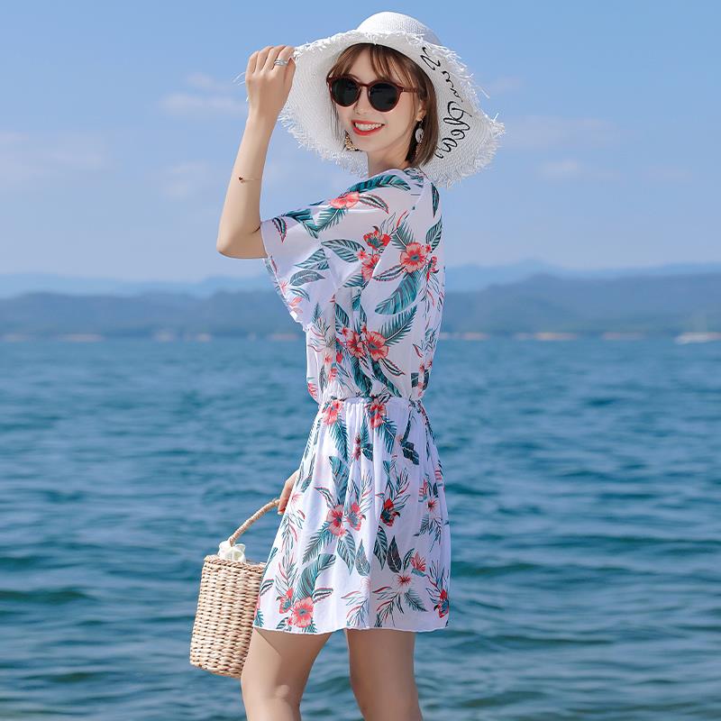 Women's Three-Piece Swimsuit 2023 New Sle Conservative Cover-Up Slimming Hot Spring High-End Feeling with Cover-Up Large Si...