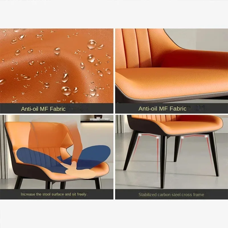 Designer เก้าอี้รับประทานอาหารหรูหราเฟอร์นิเจอร์ในครัวเรือน Modern Minimalist พนักพิงที่นั่งเก้าอี้เลานจ์หรูหราห้องรับประทานอาหาร