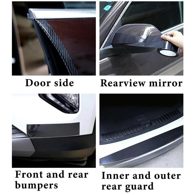 3D Carbon Fiber Car Sticker Protector Strip Car Door Sill Side Mirror Anti Scratch tape Waterproof Protect Film