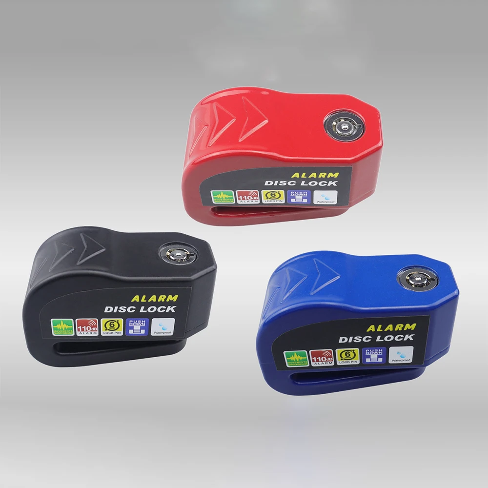 Motorcycle Bicycle Lock Alarm Safety Protection Padlock Disc Aluminum Alloy AntiTheft Reminder Rope Lock Bag MotorcycleAccessory