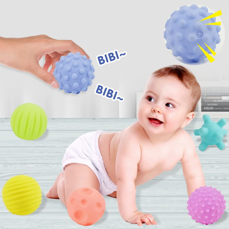 ของเล่นเด็ก Sensory Balls ชุด Textured Hand Touch จับนวด 0 12 เดือนทารกสัมผัส Senses Development ของเล่นสําหรับทารก