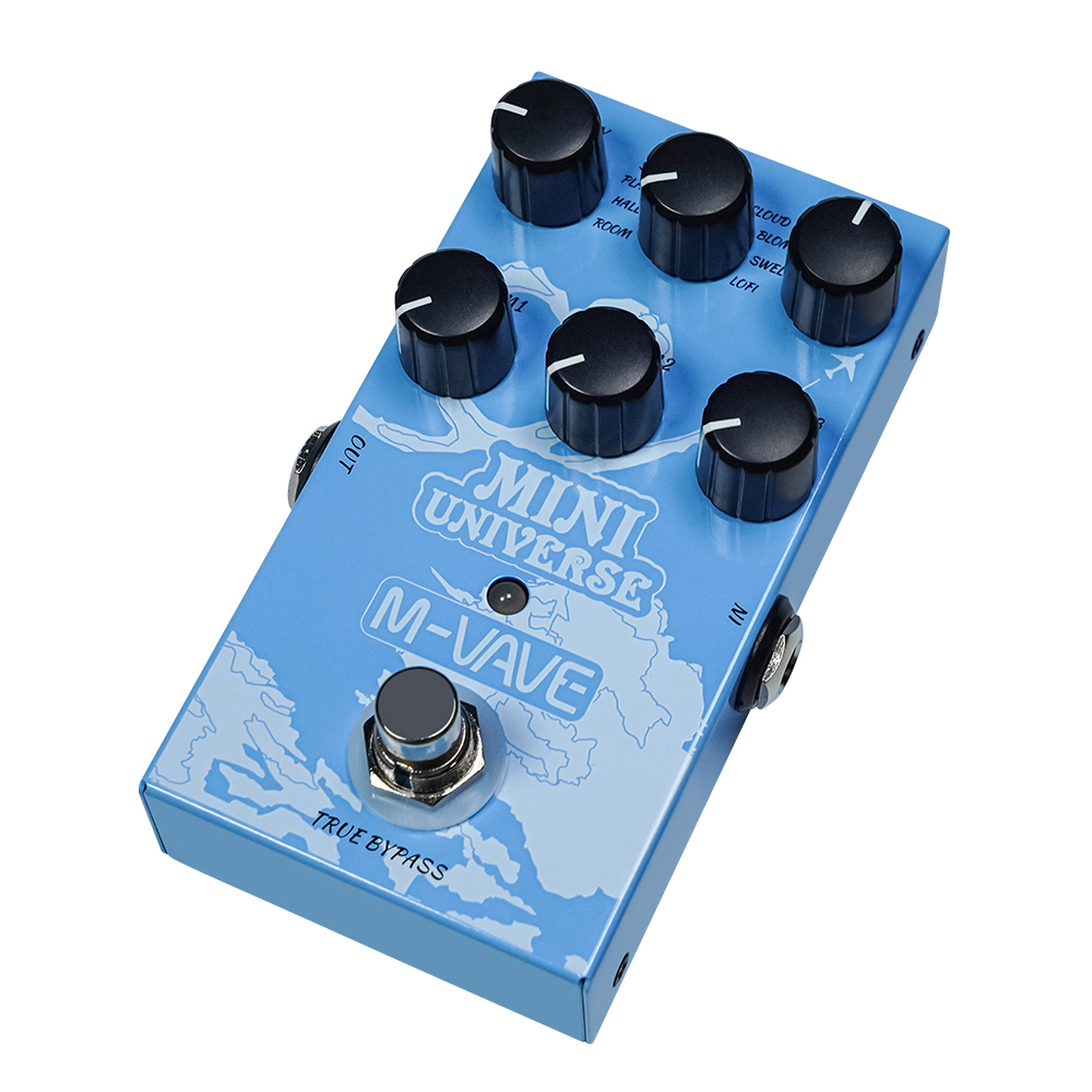 M-VAVE mini universo pedal de guitarra de reverberação digital 9 efeitos de reverb sala/shimmer/lofi/spring reverse efeito pedal acessórios de guitarra