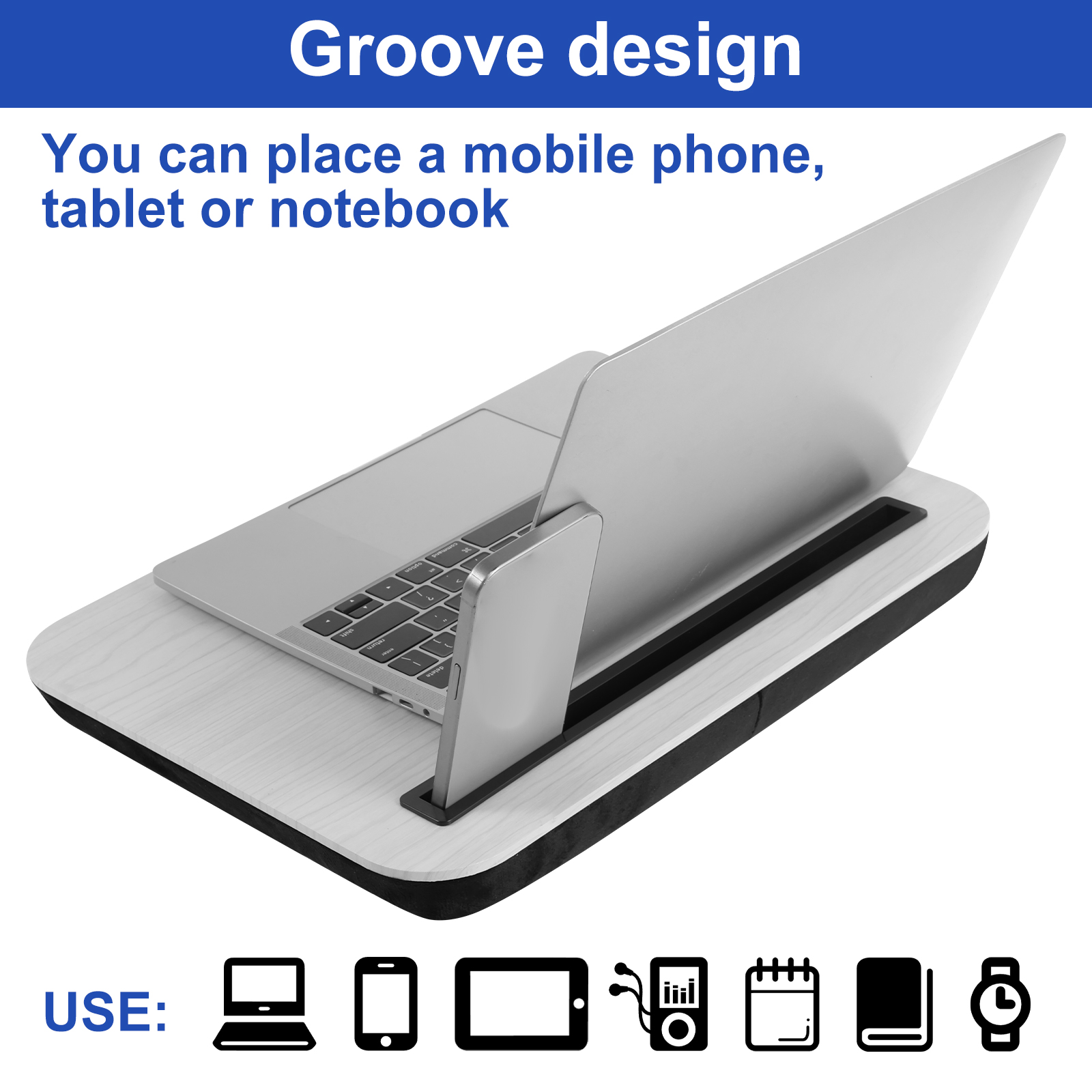 Lap Desk with Tablet Slot Portable Lap Laptop Desk Lightweight Stable Laptop Desk Tray Lap for Working in Bed