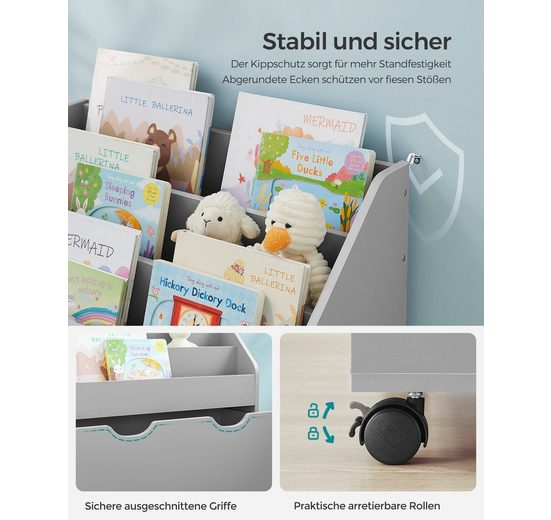 Songmics Speelgoed Borst Boekenkast Voor Kinderen Kinderplank 3 Plank Plank Plank Speelgoed Plank Plank