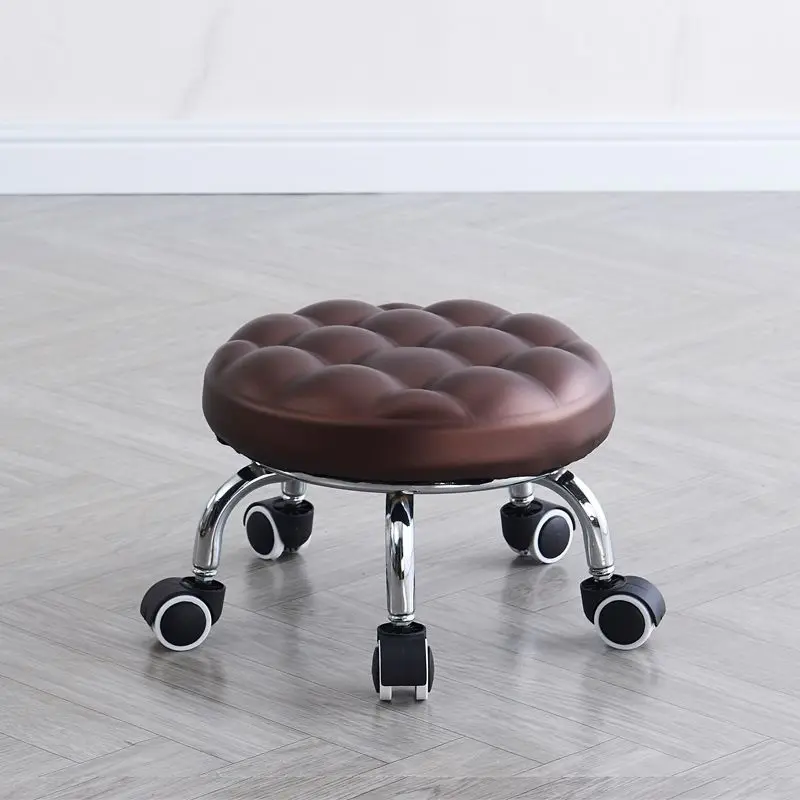 Household wheeled floor-cleaning chairs, wheeled seam sealing stools, low stools, rotating nail and pedicure round stools  스툴