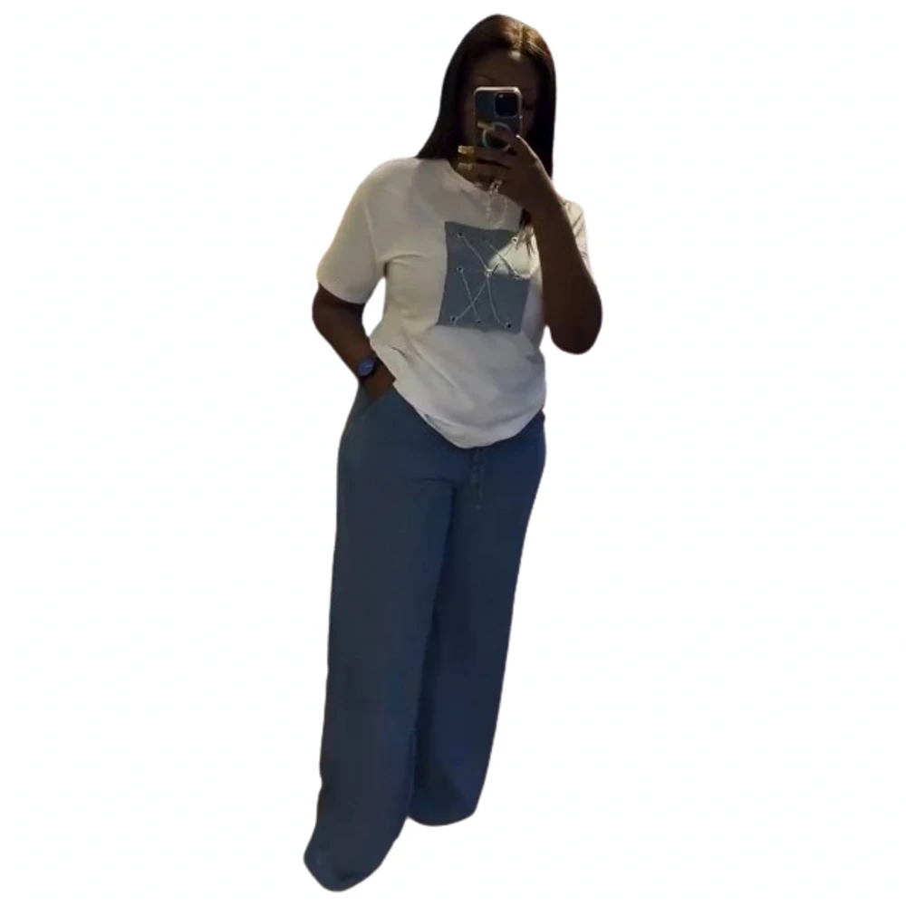 女性のためのアフリカのダシキ服,半袖トップとパンツ,女性のためのマッチングセット,パーティースーツ,新しいファッション,夏と秋,2個