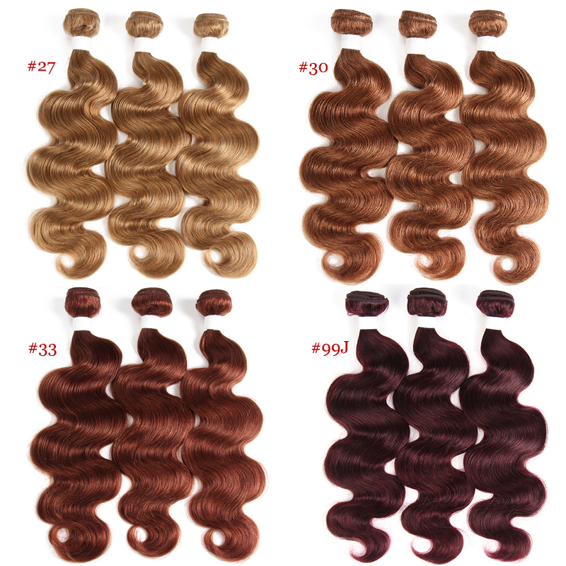 สีบลอนด์สีแดงสีน้ำตาลมนุษย์ผมรวมกลุ่ม1/3 PCS บราซิล Body Wave Human Hair Extension 8-26นิ้ว Remy ผมรวมกลุ่ม KEMY