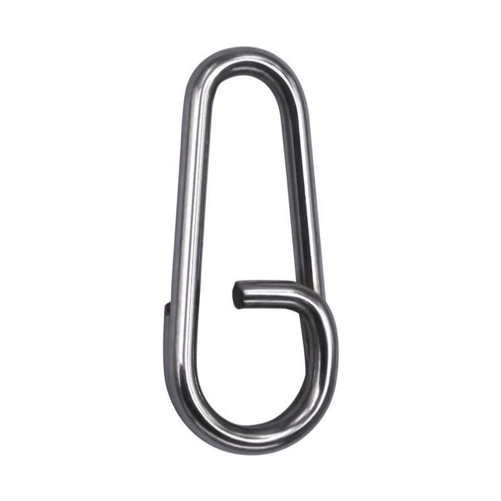 Dndyuju 20-100 pçs de aço inoxidável dobrado morto oval split anéis loop isca conector de pesca gancho snap isca falsa giratória snap