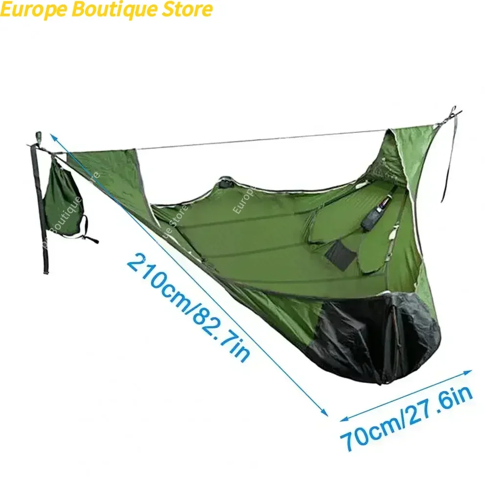 Amaca da campeggio con cinghie solide antistrappo e antizanzare con rete da letto Amaca da campeggio portatile per più persone da campeggio all'aperto Attrezzatura da campeggio