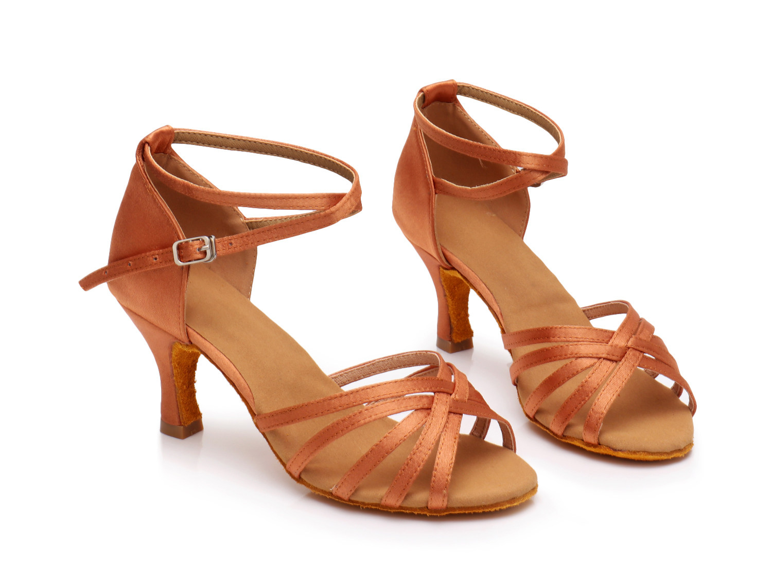 Zapatos de baile latino para mujer y niña, zapatos de baile profesionales de salón, zapatillas de deporte de 5/7cm, suela suave de gamuza, zapatos de práctica de Salsa y Jazz