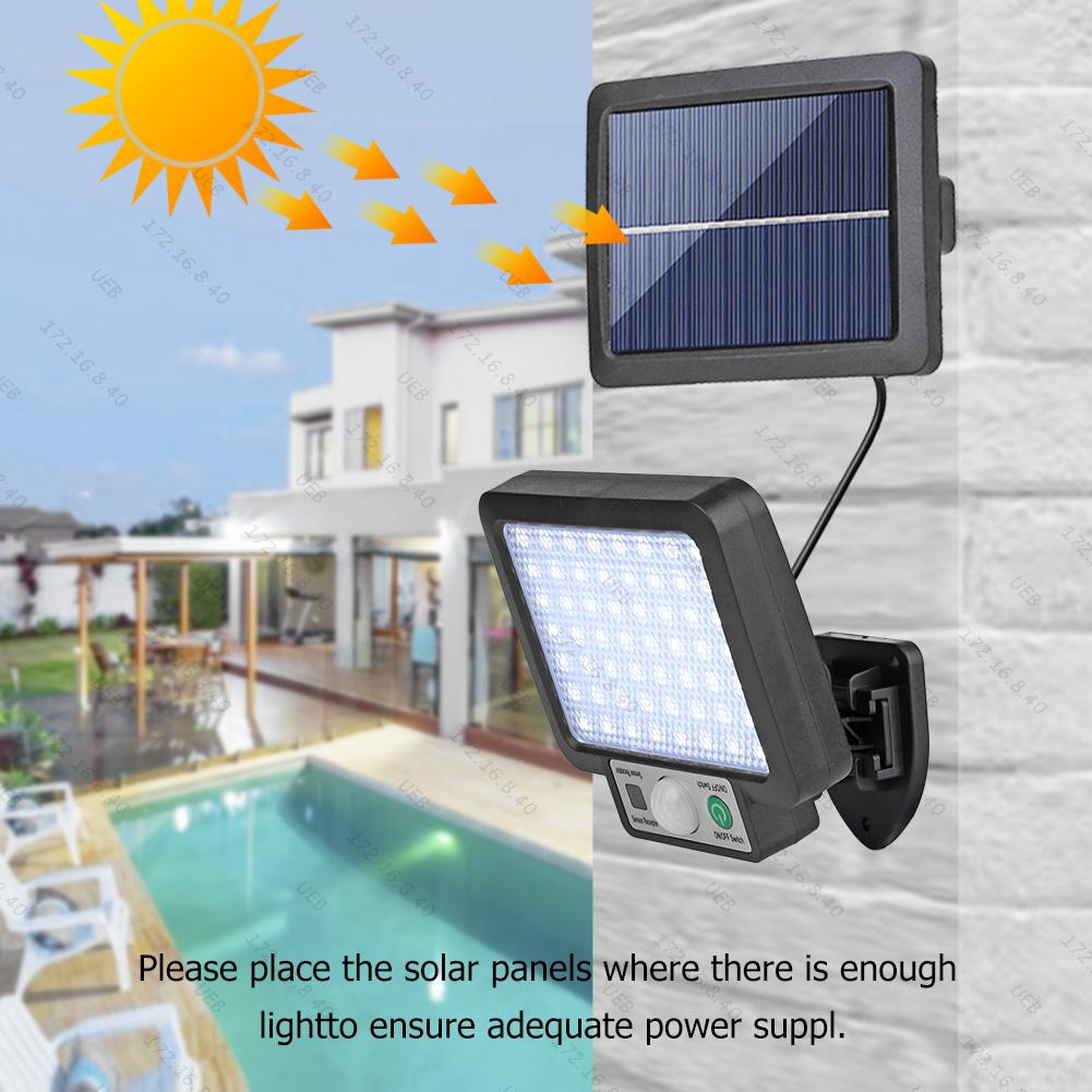 Applique murale solaire à 106 ou 318led avec détecteur de mouvement, imperméable, éclairage d'extérieur, luminaire décoratif, idéal pour un jardin, une rue ou une clôture