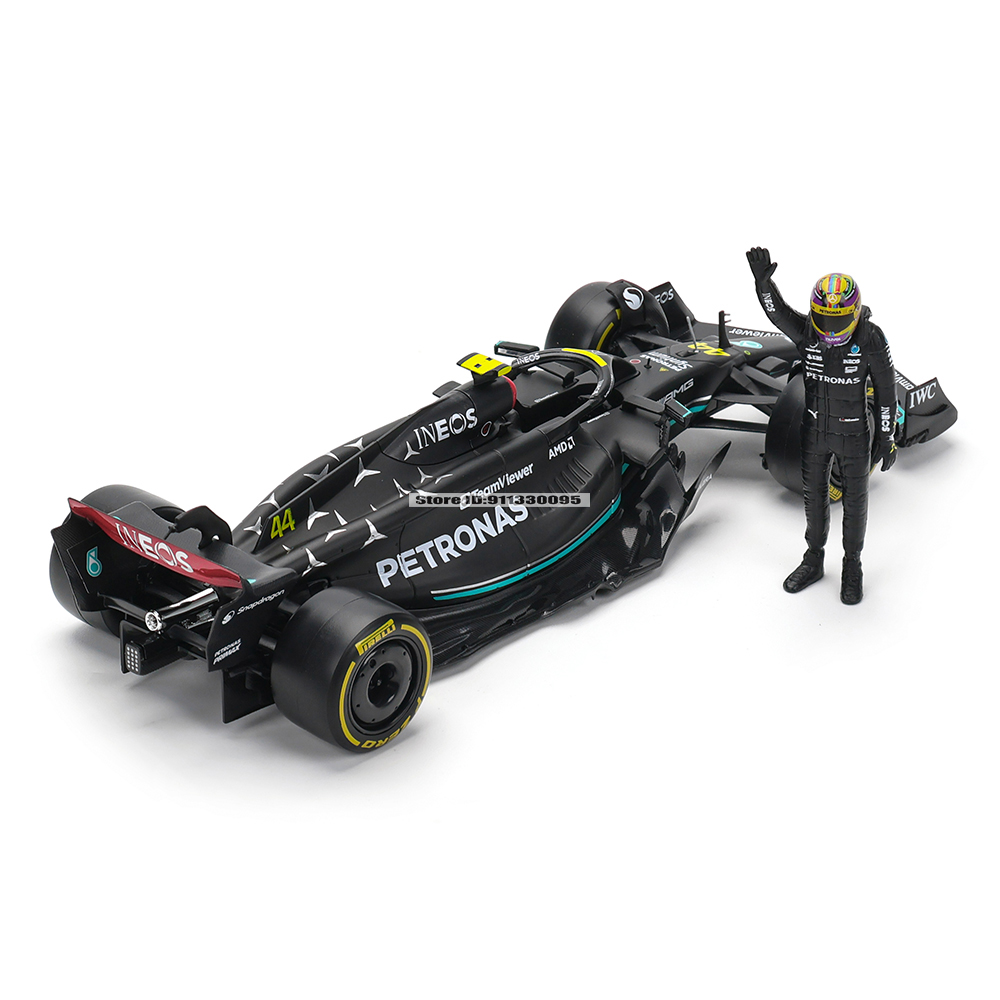 Bburago 1:24 2023 F1 Mercedes-AMG W14+Mueca ganhadora 44 #   Hamilton 63 #   Russell Paint Fórmula 1 Liga Super Toy Car Mode