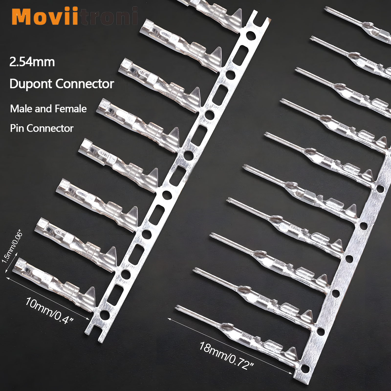 50/100 Paar Dupont-Stecker, 2,54 mm Jumper-Draht, Kabel-Pin-Stecker, Anschluss, männlich und weiblich, Crimp-Pins-Set für Gehäuse-Jumper