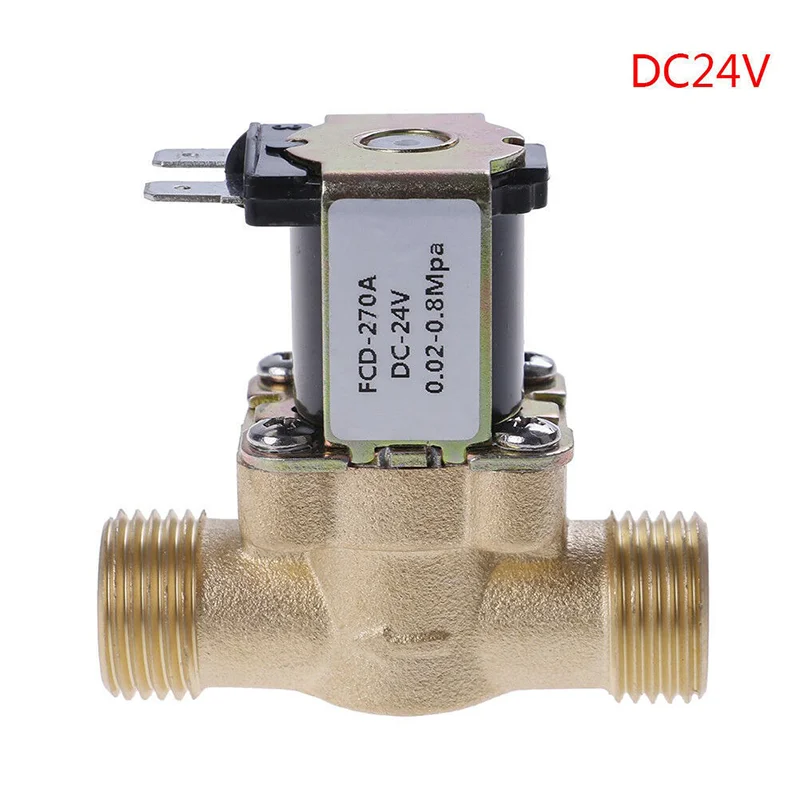 1ชิ้นG1/2 ''ทองเหลืองไฟฟ้าโซลินอยวาล์วDC 12โวลต์24โวลต์AC220vสําหรับเครื่องทําน้ําอุ่นพลังงานแสงอาทิตย์