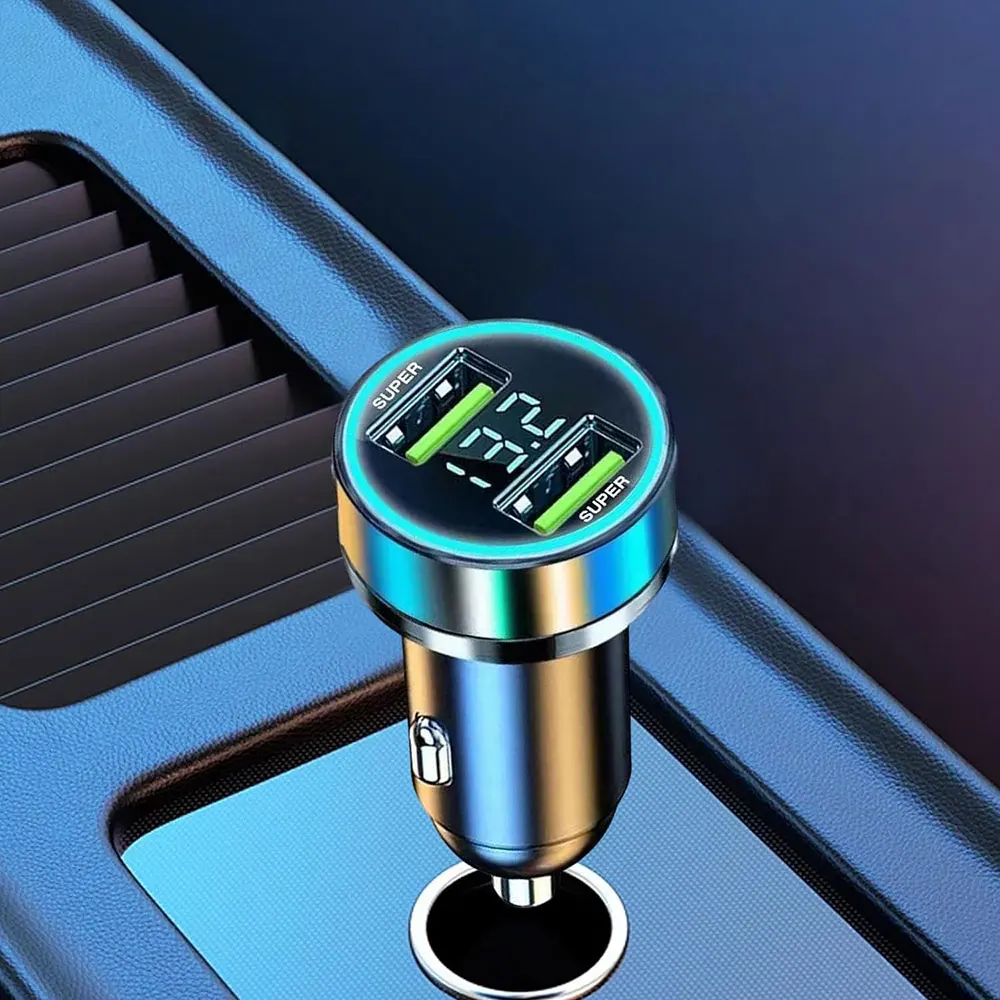 Adattatore di ricarica super veloce per caricabatteria da auto portatile 2USB 12V-24V per telefono Iphone Huawei Samsung Xiaomi