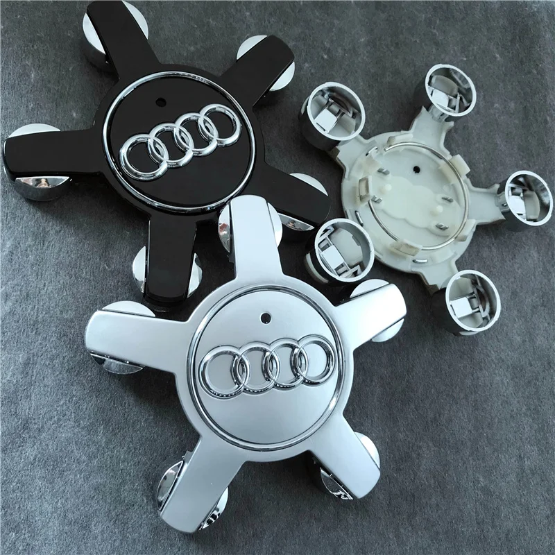 4PCS รถห้ากรงเล็บศูนย์ล้อ HUB ครอบคลุมอัตโนมัติสัญลักษณ์อุปกรณ์ตกแต่งสําหรับ AUDI A4 B8 B6 B9 b7 A3 8P 8V 8L A6 C7 C6