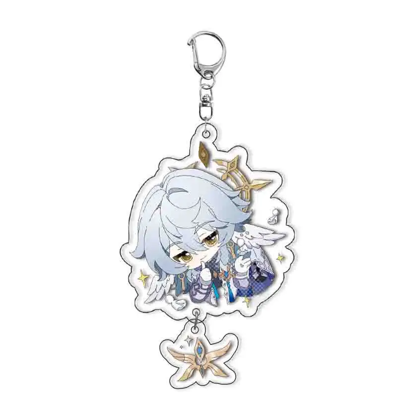 พวงกุญแจอะนิเมะ Honkai: Star Rail Robin Aventurine Firefly Acheron Black Swan Key แหวนเกมอุปกรณ์เสริมจี้ Prop เครื่องประดับของขวัญ