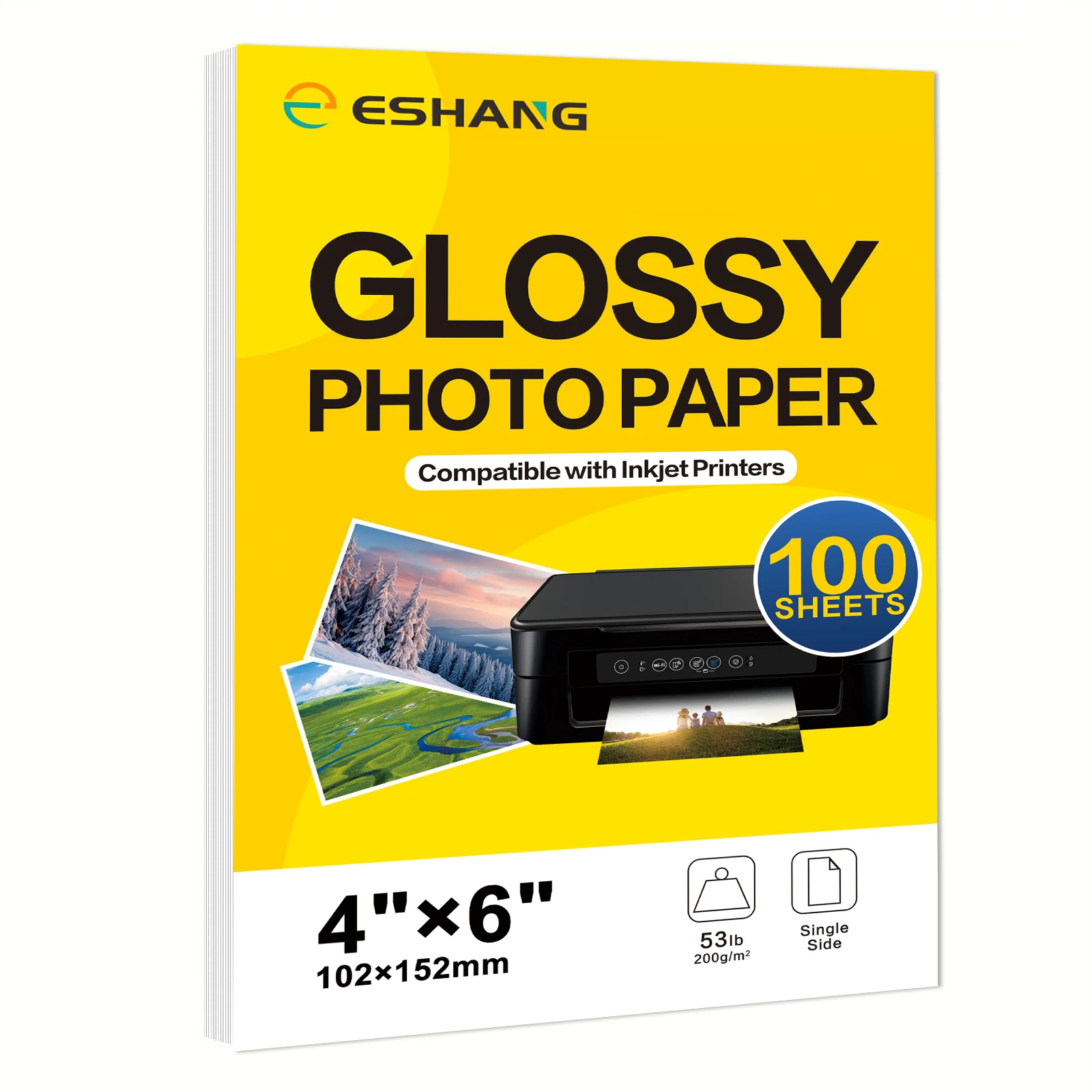 Carta fotografica lucida da 20/100 fogli 3R/4R/5R/A4 per stampante a getto d'inchiostro, colore brillante, adatta per fotografia, famiglia, festival