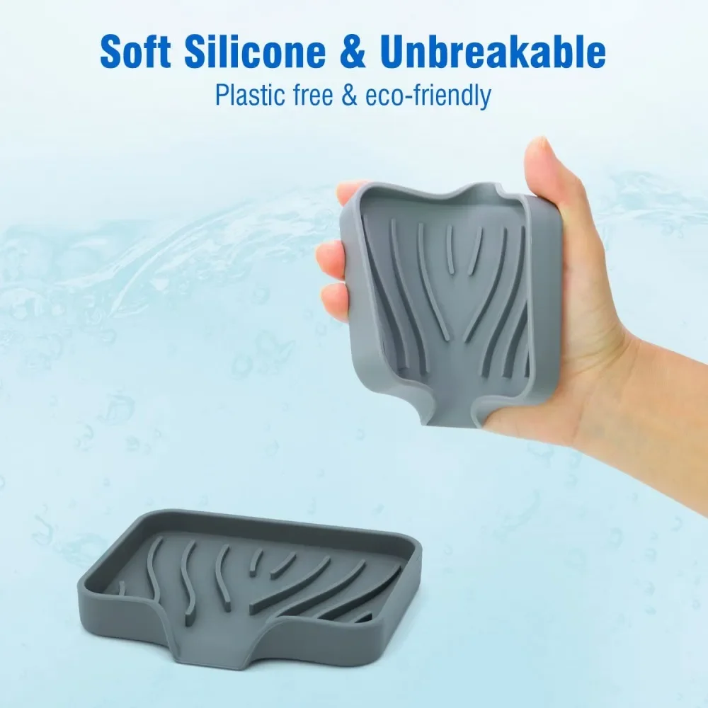 1 pacote de silicone dreno caixa de sabão cozinha banheiro antiderrapante pia bandeja criativa mesa de lavagem bandeja de sabão livre perfurador dreno rack