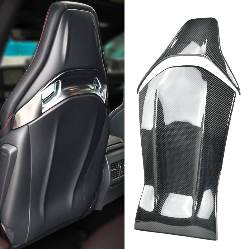 Stiker dekorasi Trim sarung belakang kursi mobil serat karbon untuk Mercedes Benz A45 CLA45 GLA45 C63 AMG C43 E63 2012-2018 kit Bodi