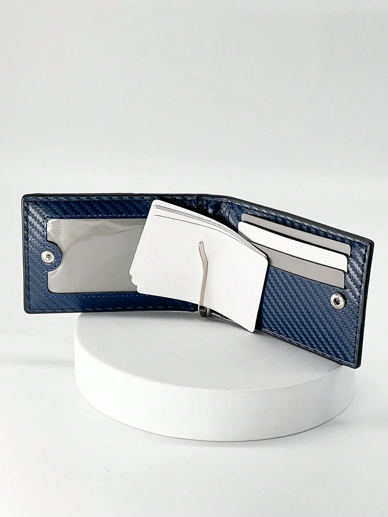 クリアランス_Rfid カーボンファイバーレザー メンズ エアタグウォレット 財布 クレジットカードホルダー エアタグ用財布 ブラック 高級 ミニマリスト カードホルダー