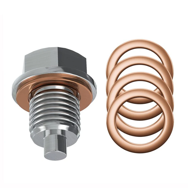 Từ Tinh Dầu Ống Tháo M14x1.5,M12,M16, m18-Nam Châm Neodymium Thép Không Gỉ Bu Lông-Với 5 Cooper Máy Giặt-Nặng Tinh Dầu Cắm