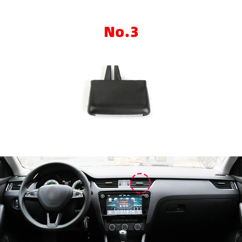New Adjustment Plectrum Knob Dash Air Vent Grill Pick Trim Silde Cilp For Skoda Octavia 3 MK3 A7 2018 2019 2020 2015 2016 2017