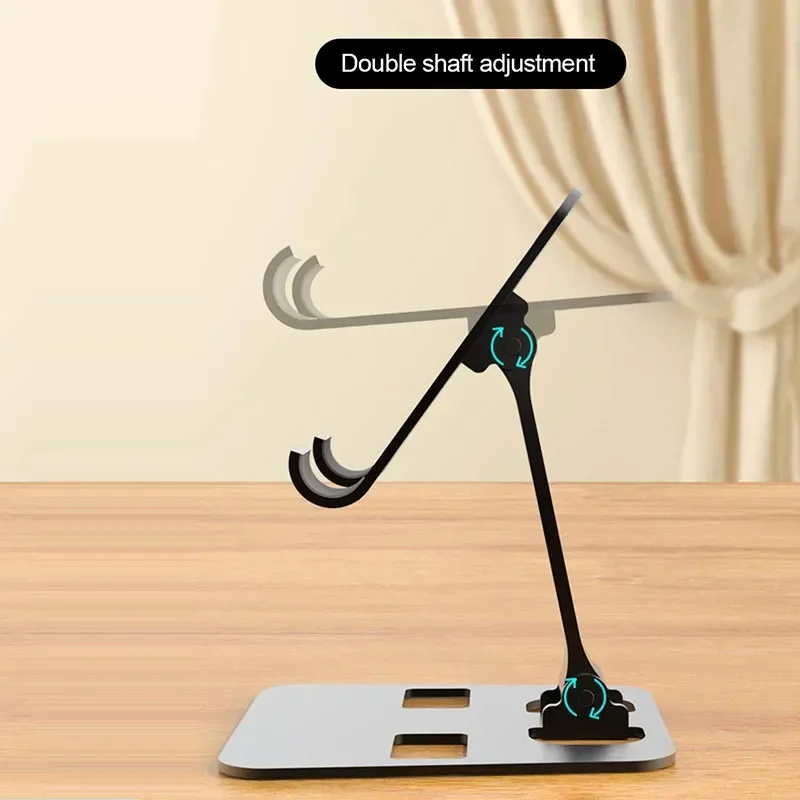 Universal Aluminum Alloy Foldable Desk Phone Holder Mount Stand For iPhone 12-16 Mobile Phone Holder Tablet Desktop Metal Holder