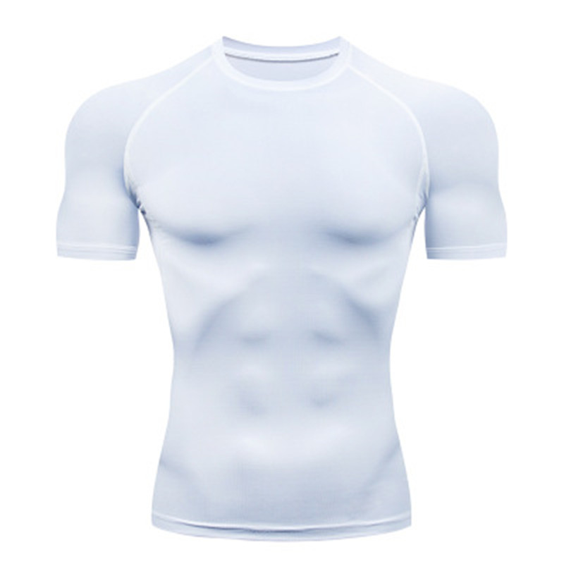 ผู้ชาย T เสื้อกลางแจ้งการฝึกอบรมฟิตเนส GYM Jogging Running Sweatshirt BAT/-Man เสื้อกระชับยืดหยุ่น Breathable