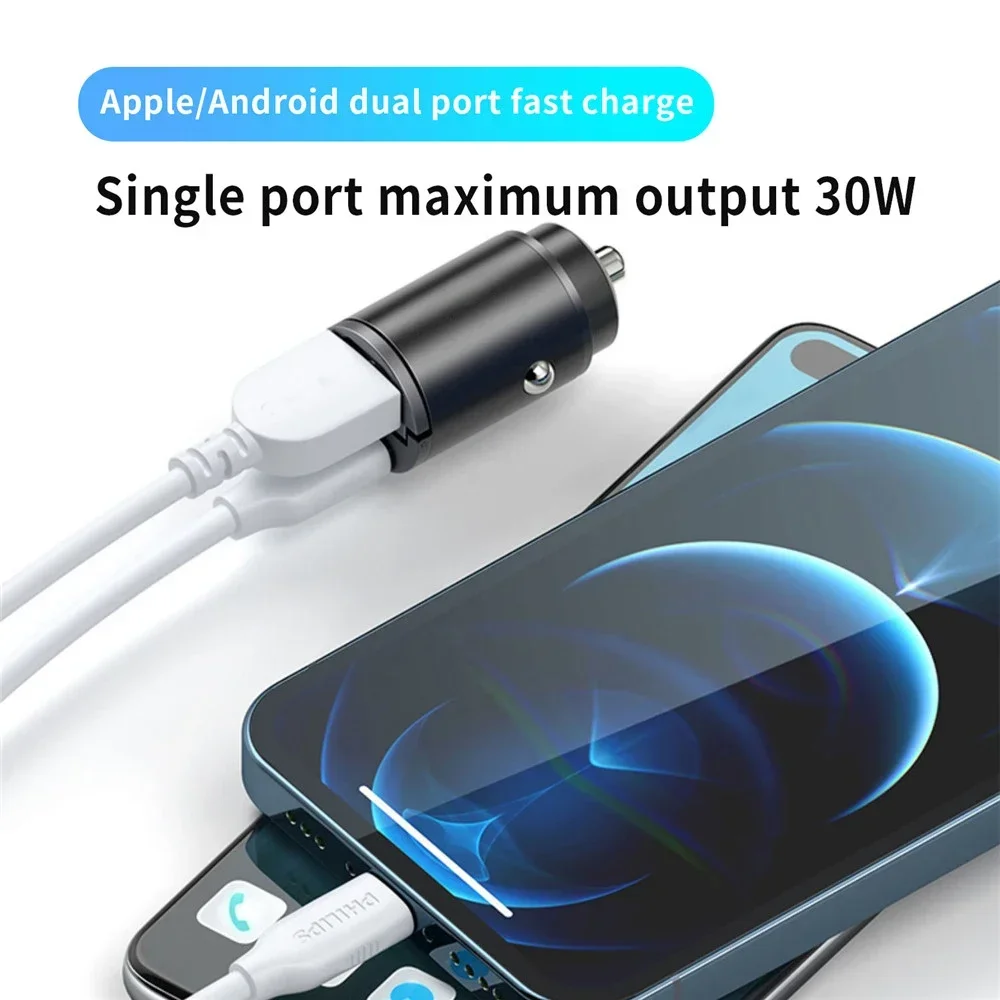 Caricabatteria da auto USB da 200 W Adattatore per caricabatteria da auto di tipo C a ricarica rapida per iPhone Samsung Xiaomi Huawei Caricatore rapido USB C in auto