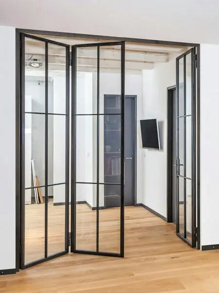 Porta pieghevole tipo fisarmonica DN Design personalizzato interno Porta pieghevole/bi-fold in vetro di alluminio Porte scorrevoli per balcone per villa
