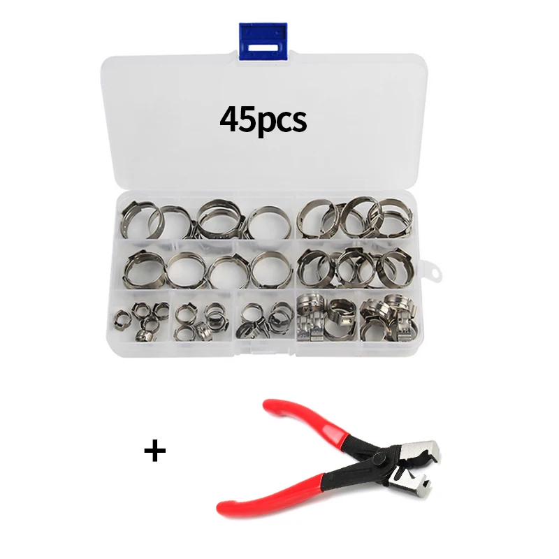 140/130/80/45 Chiếc Bông Tai Inox Vô Cấp Kẹp Con Sâu Ổ Nhiên Liệu Nước Vòi Ống Kẹp kẹp + 1 Vòi Kẹp Kìm Kẹp