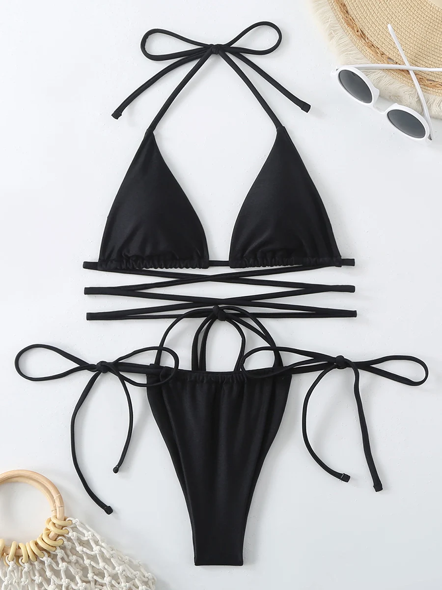Sexy Micro Bikini 2025 maillot de bain croisé pansement femme maillot de bain femme string Bikinis ensemble 2 pièces femmes maillot de bain maillots de bain