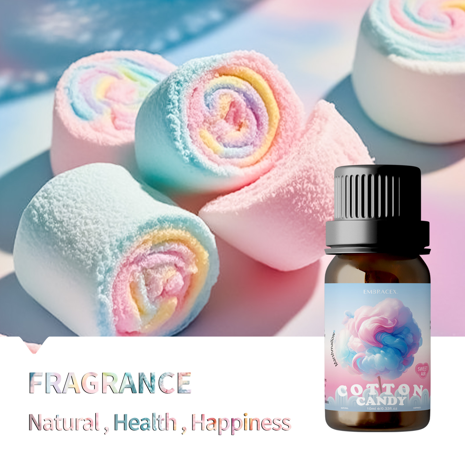 10 ml Marshmallow/Baumwollbon-Duftöle, Parfümöle, ätherische Öle, süße, langlebige Parfüme, Marshmallow-Geschenk