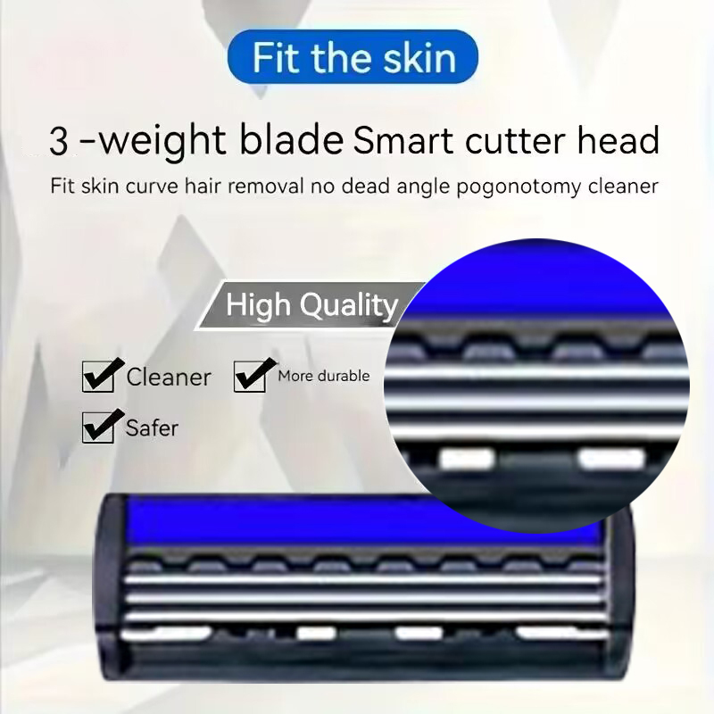 NEW Shaver Men Razor Shaving 3 Layer Stainless Blade Shaver Reusable Safety Razor Hair Removal Shaver Imported Blade Multi Tool