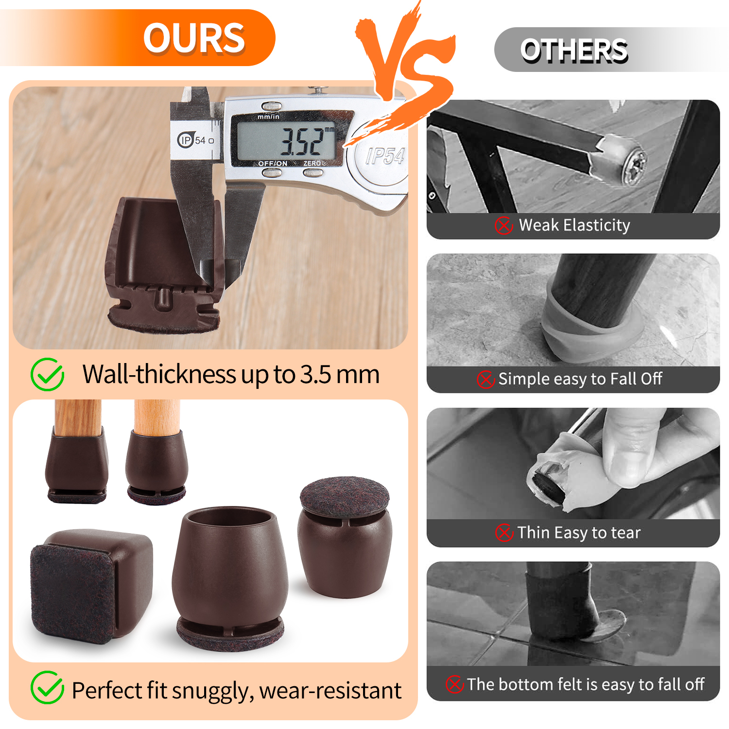 실리콘 미끄럼 방지 의자 다리 커버 가구 소파, 비스듬한 발 매트, 나무 바닥, 스크래치 보호 패드, 홈 데코, 16 개