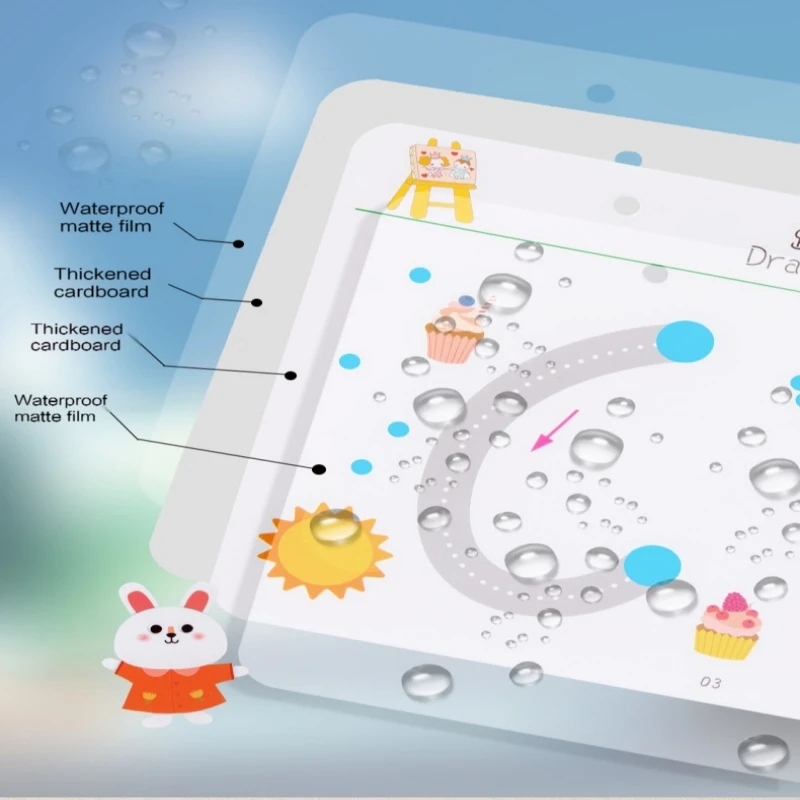 Livro de trabalho de rastreamento mágico controle treinamento caneta livro conjunto reutilizável magia prática copybook crianças desenho educação papelaria
