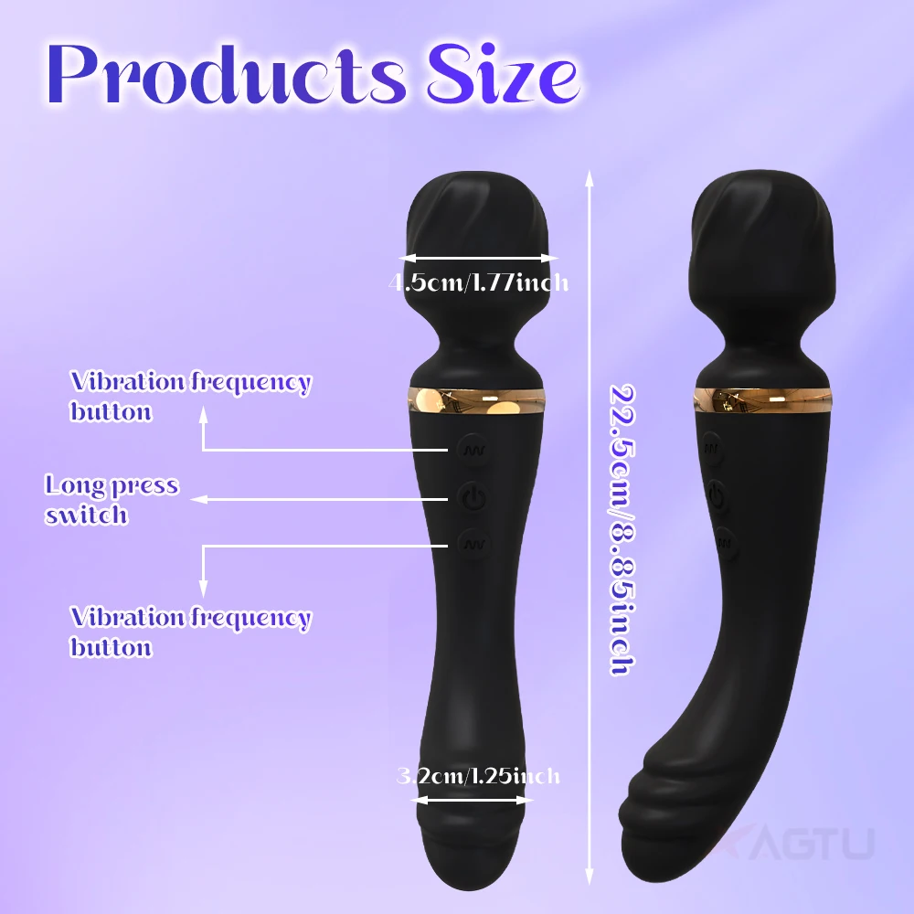 여성용 AV 진동기 질 마사지기 USB 충전식 2 모터 G Spot Clit Clitoris 자극기 여성 섹스 토이 성인 용품