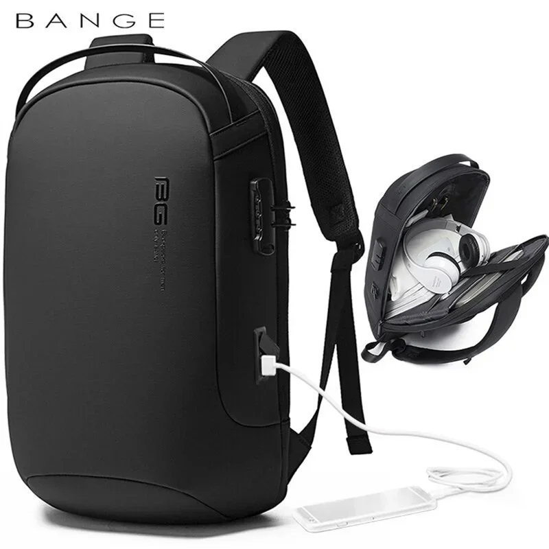 Mochilas escolares Bange antiladrones para hombre, mochilas para ordenador portátil de 15,6 pulgadas, mochila de viaje impermeable a la moda