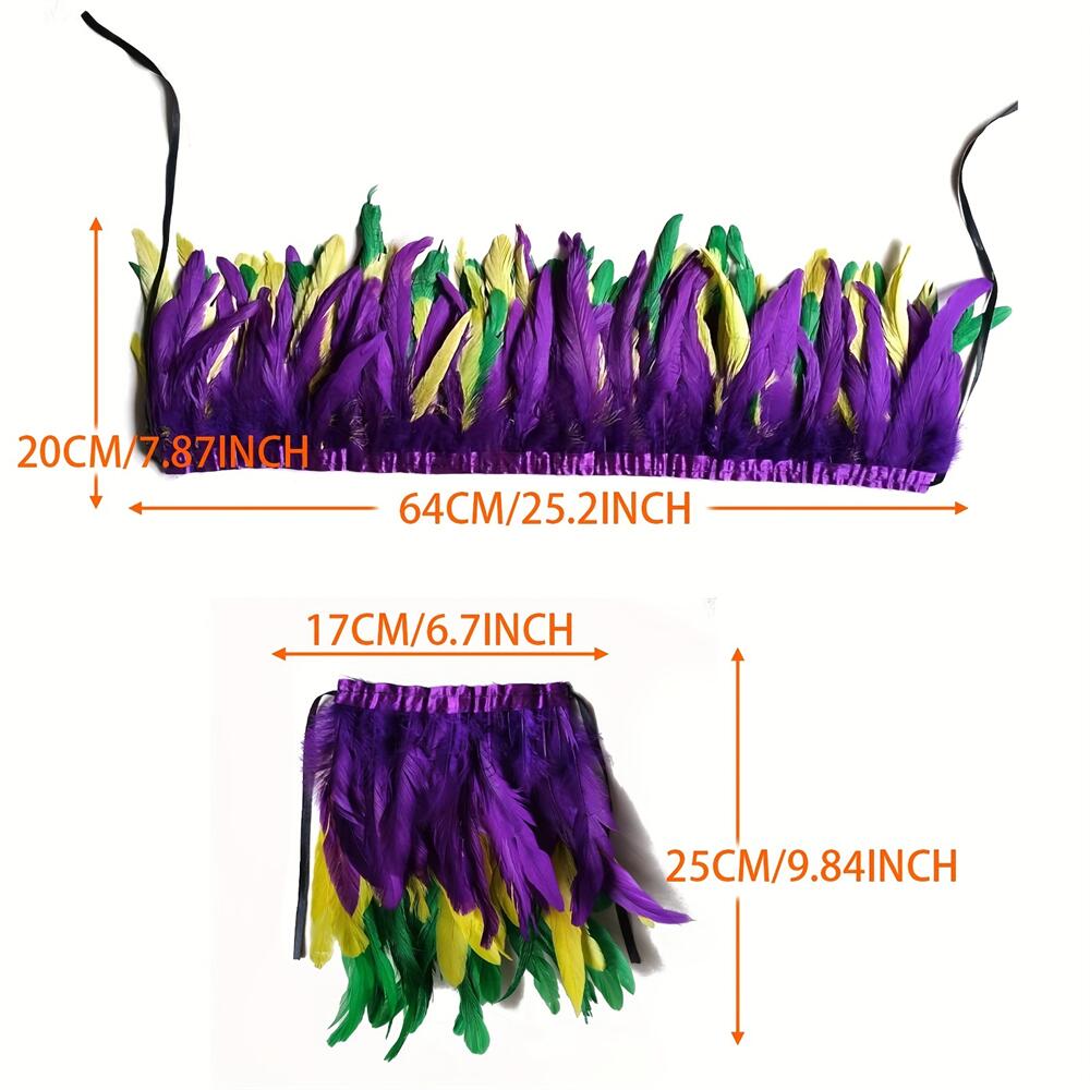 フェザーショールと手首カフス1組 女性用 魔女 ハロウィン マルディグラ フェザーケープ コスチューム パーティー コスプレ ゴシック