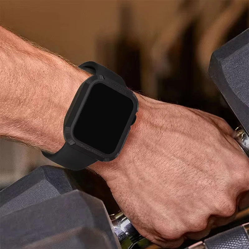 頑丈なカバー Apple Watch ケース 44 ミリメートル 40 ミリメートル 45 ミリメートル 41 ミリメートル 42 ミリメートル 38 ミリメートル TPU スクリーンプロテクターケース iWatch シリーズ 9 7 8 se 6 5 アクセサリー