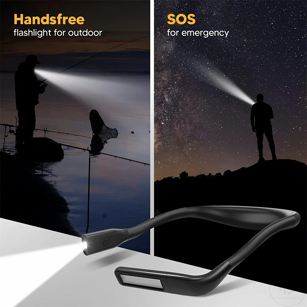 Luz de lectura de cuello recargable por Usb para cama, luz Led Flexible para libros, amigable con los ojos, lámpara de lectura nocturna, 2000mAh