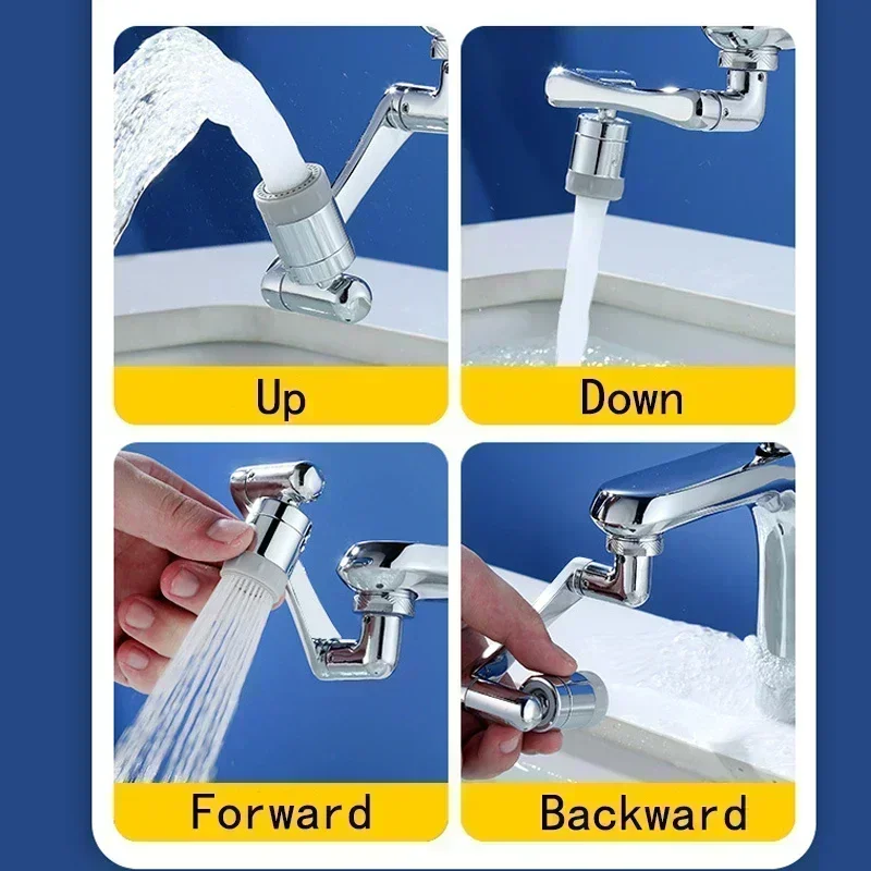 Universal 1080° Rotation Faucets Extender Sprayer Head Kitchen Robot Arm Extension Faucet Aerator Mixer Bubbler Water Tap Nozzle