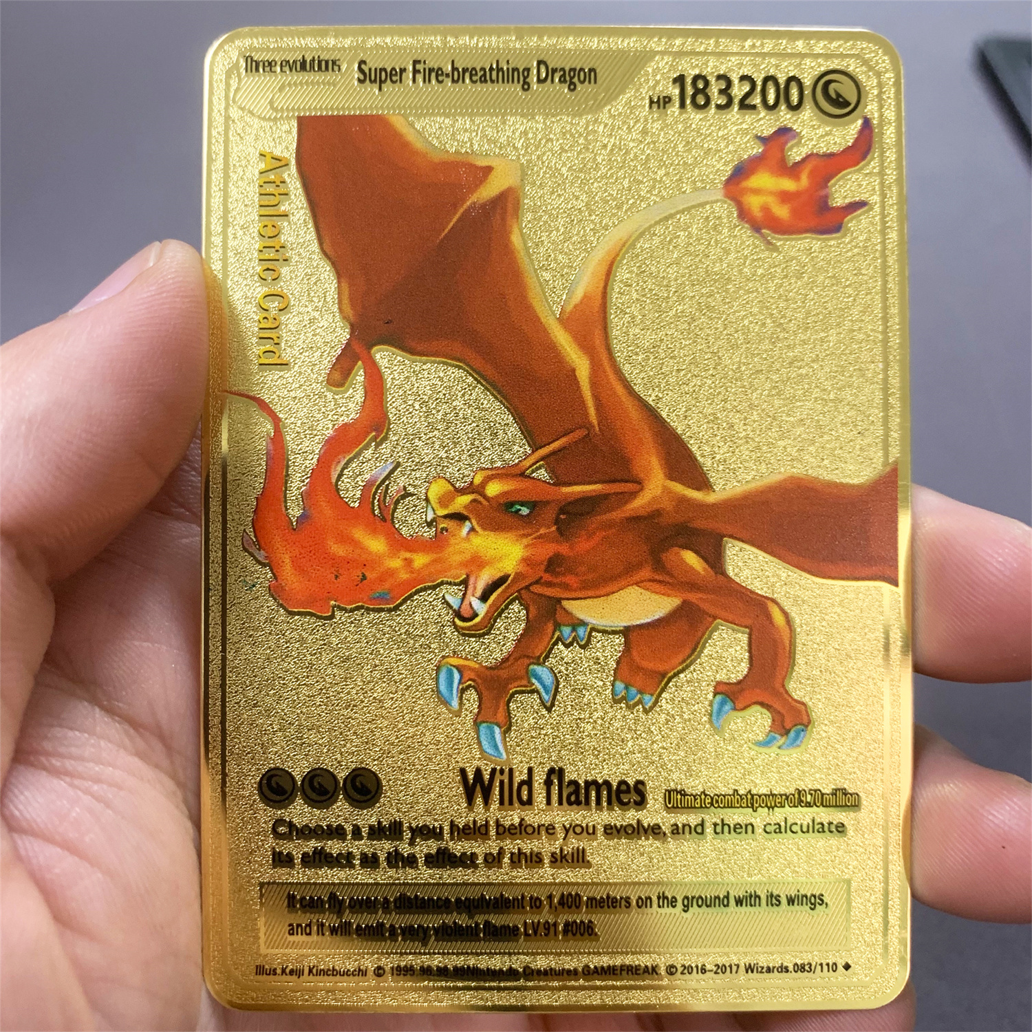 10.000 Punkte Pikachu Vmax Pokemon Metallkarten Englisch DIY Arceus Charizard Golden Card Limited Edition Kindergeschenk-Sammelkarten