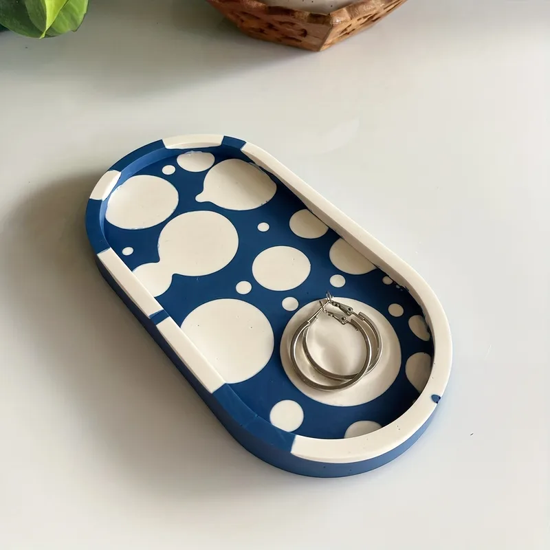 1pc Oval Untersetzer Epoxidharz Ton Gießen Silikon Form Lagerung Gypcrown Tablett Form DIY Schmuck Tablett Gerichte