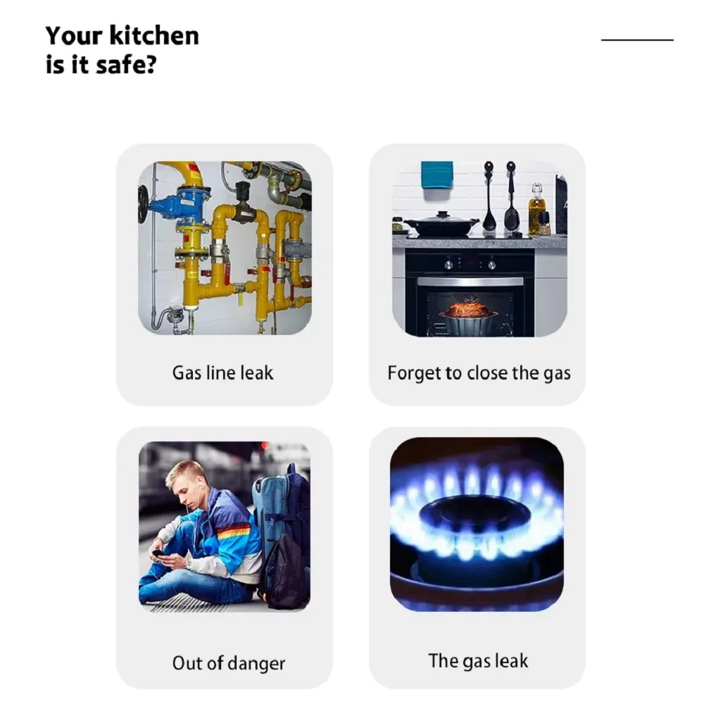 Intelligent Wifi Natural Gas Leakage Detector APP Control Digital LED Combustible Gas-Alarm Detector High Sensitivity EU Plug