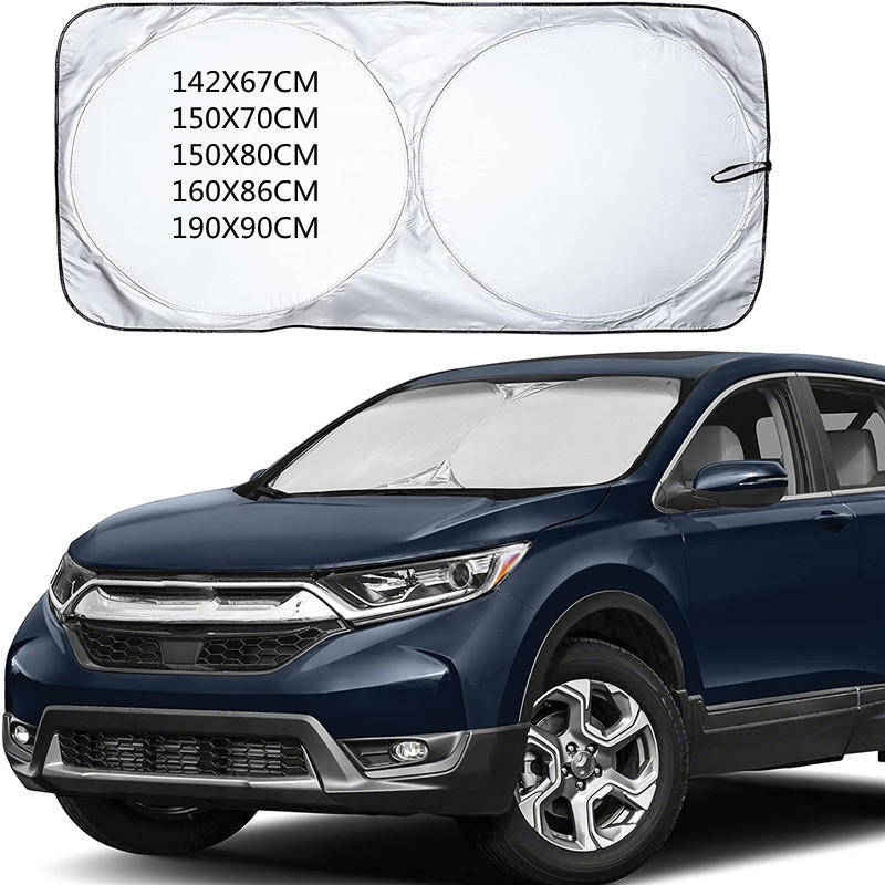 Солнцезащитный козырек на лобовое стекло автомобиля с мешочком для хранения | Автомобильный солнцезащитный козырек из прочного материала, защита от солнечного света | Аксессуары для интерьера автомобиля