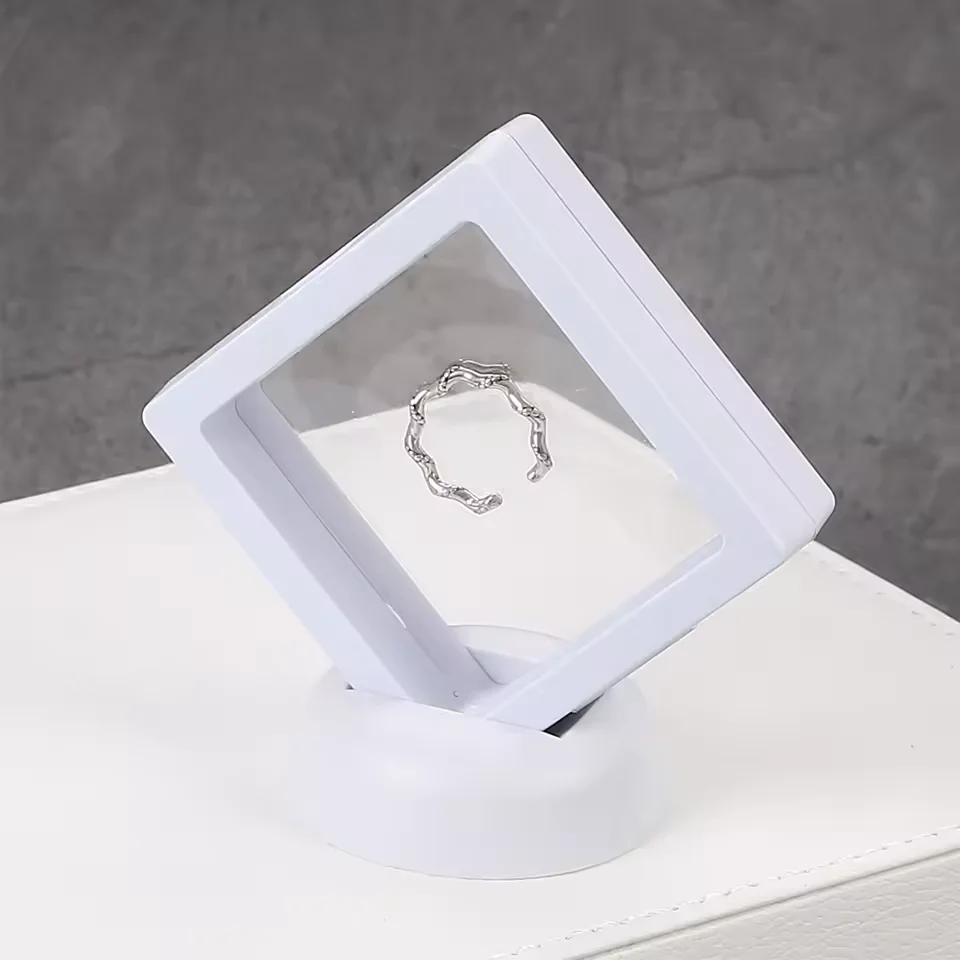 5 Stuks Drijvende Vitrine Frame Ring Ketting Oorbel Verpakking Sieraden Munt Display Standhouder