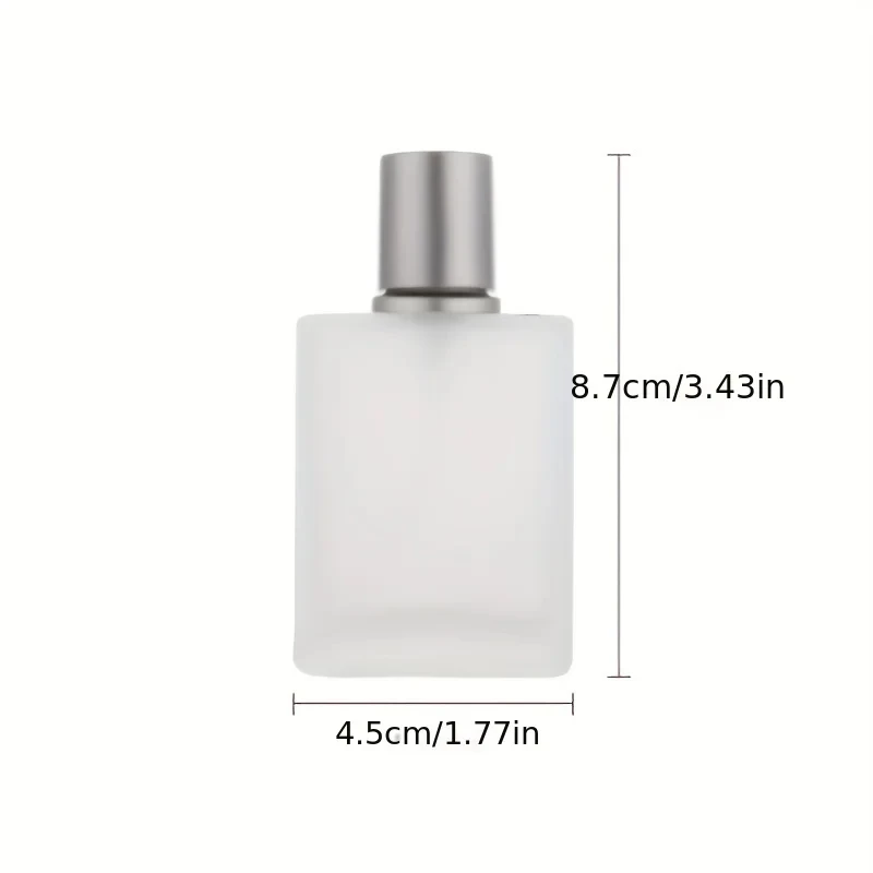 Botella de Perfume de vidrio arenado con tapa de tornillo de 30ml, botella vacía con pulverizador líquido, botella dispensadora de 50ml, maquillaje vacío, niebla fina