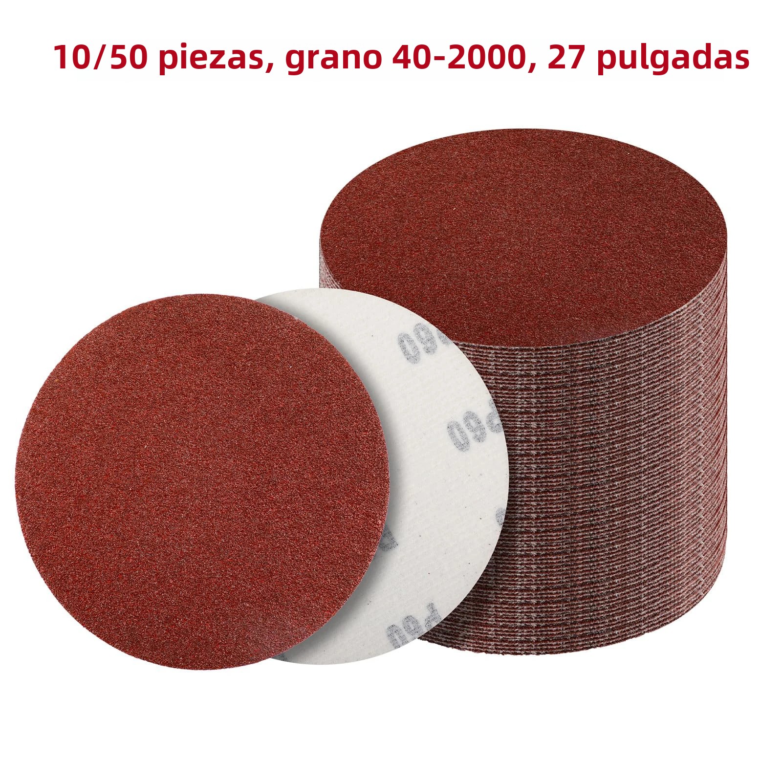 Discos de lijado de 10/20/50 Uds., 2/3/4/5/6/7 pulgadas, gancho y bucle, papel de lija de 40-2000 granos para lijadora orbital aleatoria, pulido de carpintería